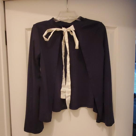 Open back dark blue shirt - Picture 1 of 2
